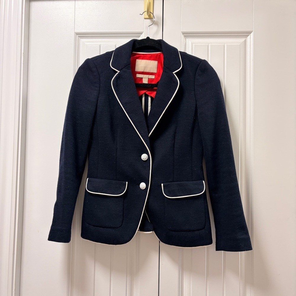 Banana Republic Italian Wool Blazer Navy – Size 0P